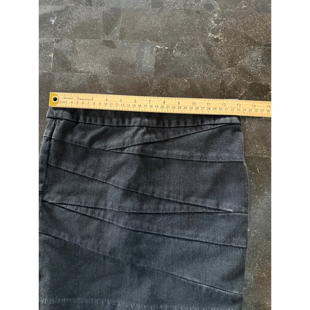 Blank NYC Black Denim Bandage Mini Skirt‎ Size 26 Tiered Zip Back 01K-7057